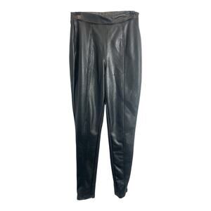 CI Sono Faux Leather Leggings Womens M Black High Waist (0075)